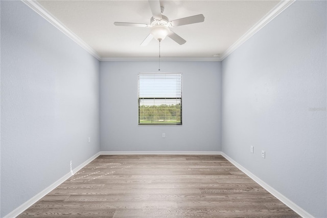 17118 Vardon Ter Unit 404, Bradenton, FL 34211 - unfurnished room featuring wood finished floors, ceiling fan, ornamental molding, and baseboards