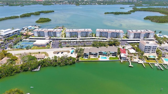 8897 Midnight Pass Rd Unit 407, Sarasota, FL 34242 - drone / aerial view of apartment complex and a large body of water