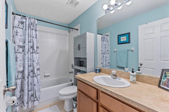 5618 Sheer Bliss Loop, Land O Lakes, FL 34639 - full bathroom with vanity, shower / tub combo, toilet, and tile patterned flooring