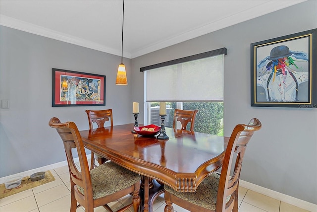 5618 Sheer Bliss Loop, Land O Lakes, FL 34639 - dining space with ornamental molding, light tile patterned floors, and baseboards
