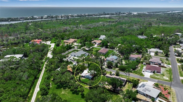 951 Varet Rd, Venice, FL 34293 - aerial view of property's location featuring a large body of water and nearby suburban area