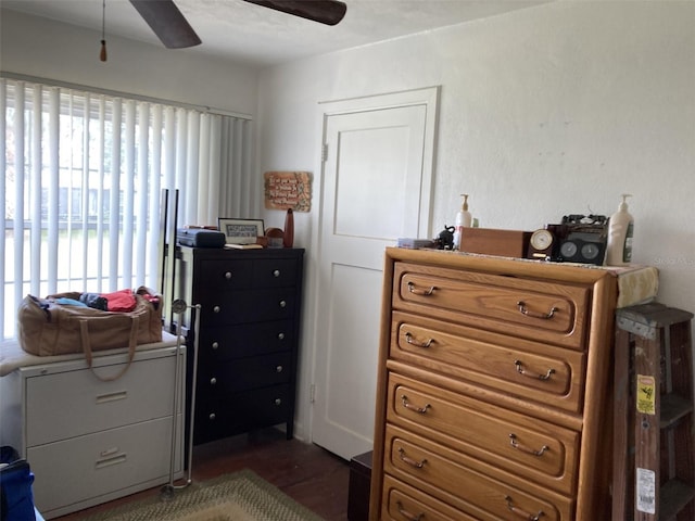 104 22nd Street Ct E, Bradenton, FL 34208 - bedroom with dark wood-style flooring and a ceiling fan