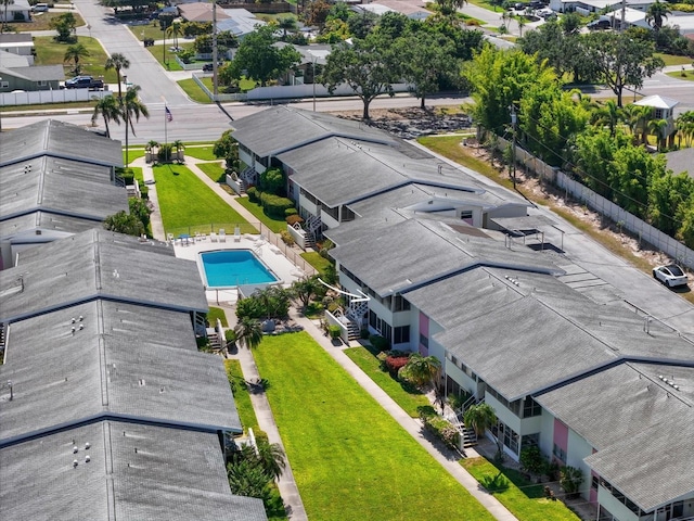 2503 Beneva Rd Unit 7, Sarasota, FL 34232 - aerial perspective of suburban area featuring a pool