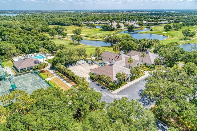 5205 88th St E, Bradenton, FL 34211 - aerial perspective of suburban area with a nearby body of water and a local golf course