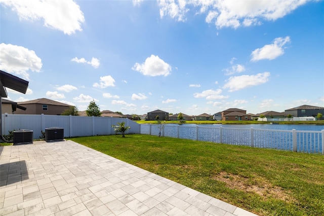 8656 40th Cir E, Palmetto, FL 34221 - view of patio with central air condition unit, a residential view, and a water view