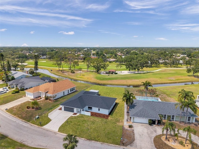 5125 Palm Aire Dr, Sarasota, FL 34243 - aerial view of residential area with a local golf course and a large body of water