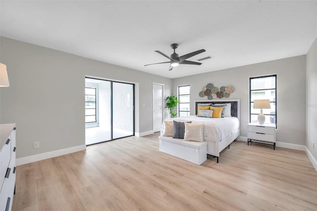 5125 Palm Aire Dr, Sarasota, FL 34243 - bedroom featuring multiple windows, light wood-type flooring, and baseboards