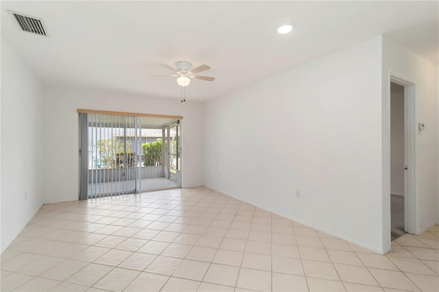 5062 White Oak Ct, Bradenton, FL 34207 - empty room featuring a ceiling fan, light tile patterned floors, and recessed lighting