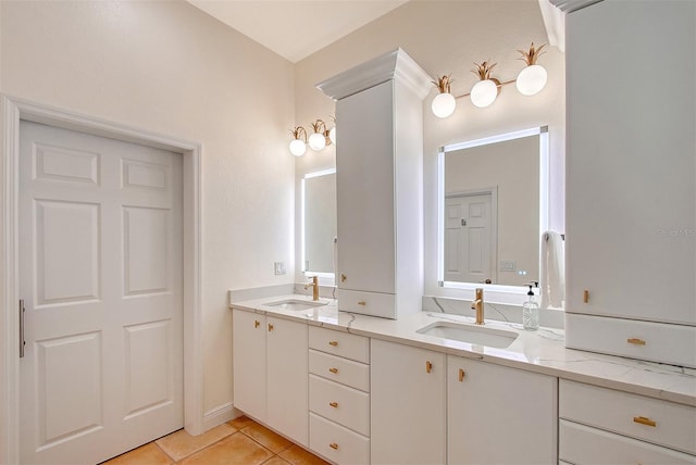 4108 Roberts Point Rd, Sarasota, FL 34242 - bathroom featuring double vanity and tile patterned flooring