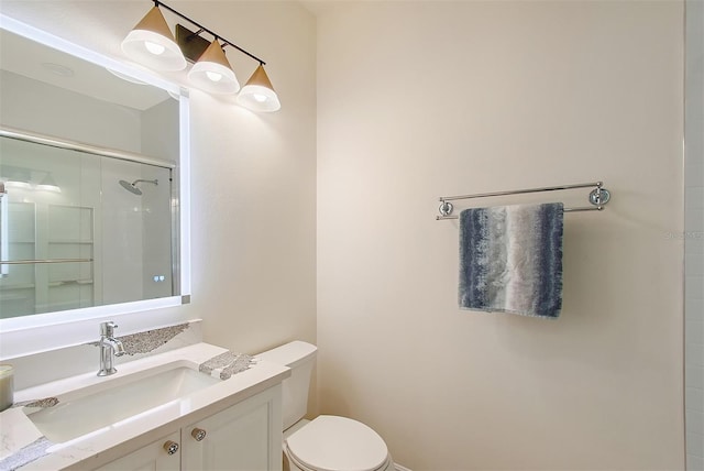 4108 Roberts Point Rd, Sarasota, FL 34242 - bathroom with toilet, vanity, and an enclosed shower