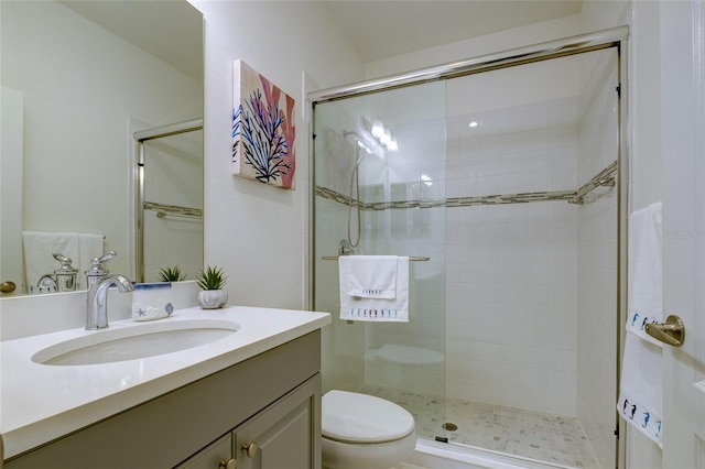 3631 Shimmering Oaks Dr, Parrish, FL 34219 - full bath featuring toilet, vanity, and a stall shower
