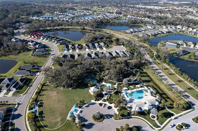 3631 Shimmering Oaks Dr, Parrish, FL 34219 - aerial overview of property's location featuring a large body of water and nearby suburban area