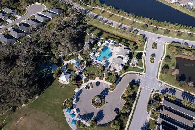 3631 Shimmering Oaks Dr, Parrish, FL 34219 - aerial view of property and surrounding area featuring a large body of water and a pool