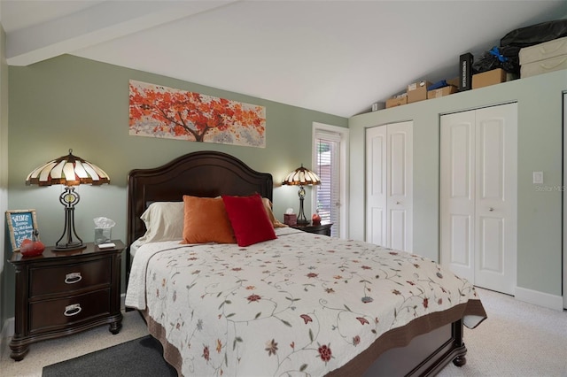 22063 Lake Lindsey Rd, Brooksville, FL 34601 - carpeted bedroom featuring multiple closets and lofted ceiling