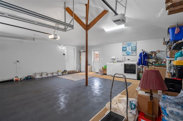 22063 Lake Lindsey Rd, Brooksville, FL 34601 - garage featuring independent washer and dryer and a garage door opener