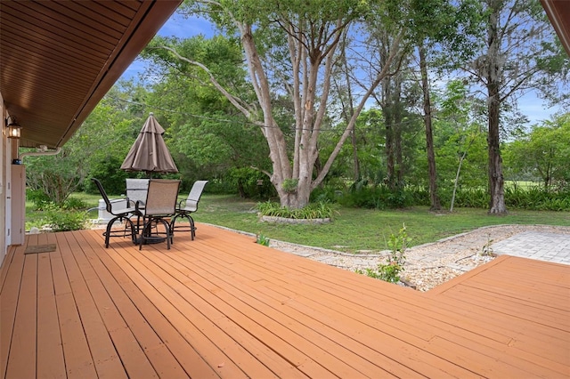 22063 Lake Lindsey Rd, Brooksville, FL 34601 - wooden terrace with a yard