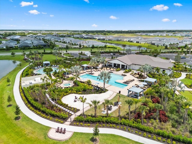 18317 Gulf Ranch Pl, Bradenton, FL 34211 - aerial view of residential area featuring a pool area and a large body of water