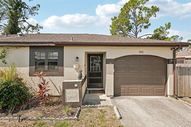 3881 Holin Ln, North Port, FL 34287 - ranch-style house featuring driveway, stucco siding, and a garage