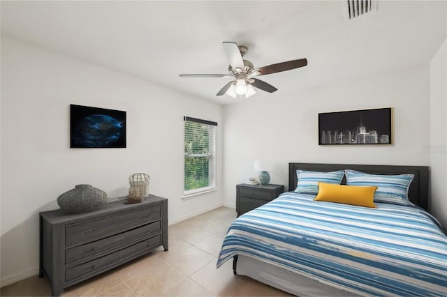 4091 Dull St, North Port, FL 34286 - bedroom featuring light tile patterned floors, baseboards, and a ceiling fan