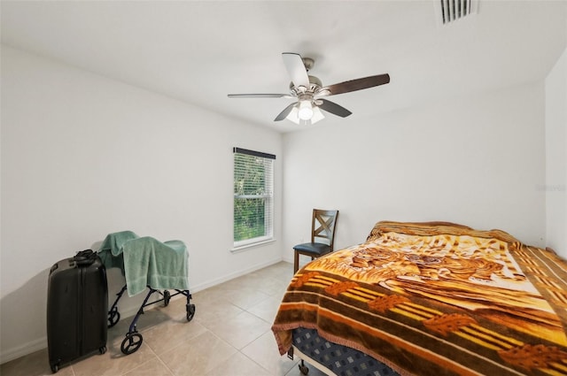 4091 Dull St, North Port, FL 34286 - bedroom featuring light tile patterned floors, baseboards, and a ceiling fan