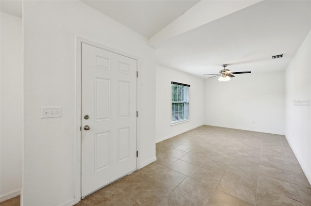 4091 Dull St, North Port, FL 34286 - unfurnished room with ceiling fan, light tile patterned flooring, and baseboards