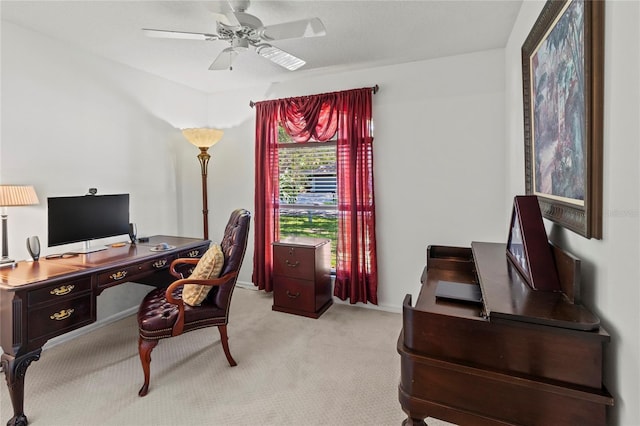 4758 Breezy Pines Blvd, Sarasota, FL 34232 - office space with a ceiling fan, light colored carpet, and baseboards