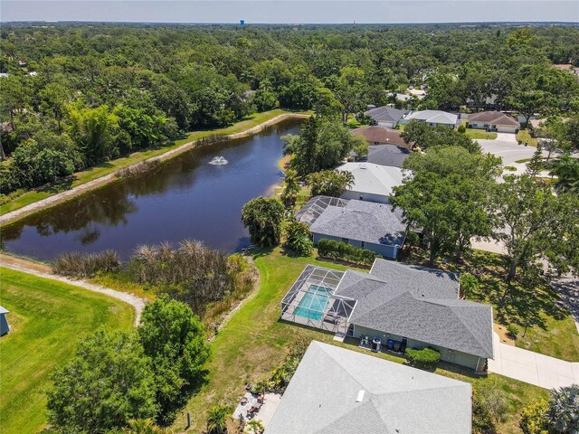 4758 Breezy Pines Blvd, Sarasota, FL 34232 - drone / aerial view of a forest and a nearby body of water