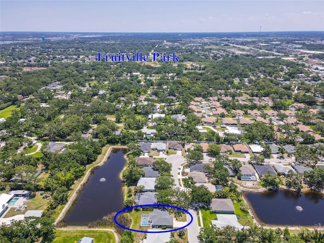 4758 Breezy Pines Blvd, Sarasota, FL 34232 - aerial perspective of suburban area with a large body of water