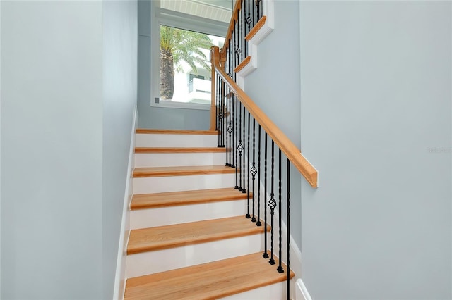 1001 Point Of Rocks Rd Unit 207, Sarasota, FL 34242 - stairs featuring baseboards