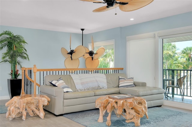 1001 Point Of Rocks Rd Unit 207, Sarasota, FL 34242 - living room featuring ceiling fan