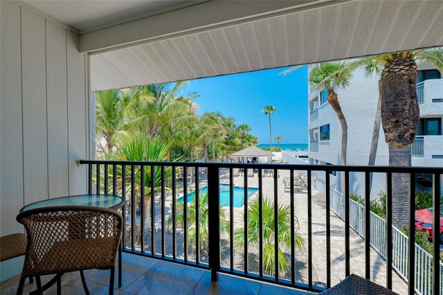 1001 Point Of Rocks Rd Unit 207, Sarasota, FL 34242 - balcony featuring view of pool