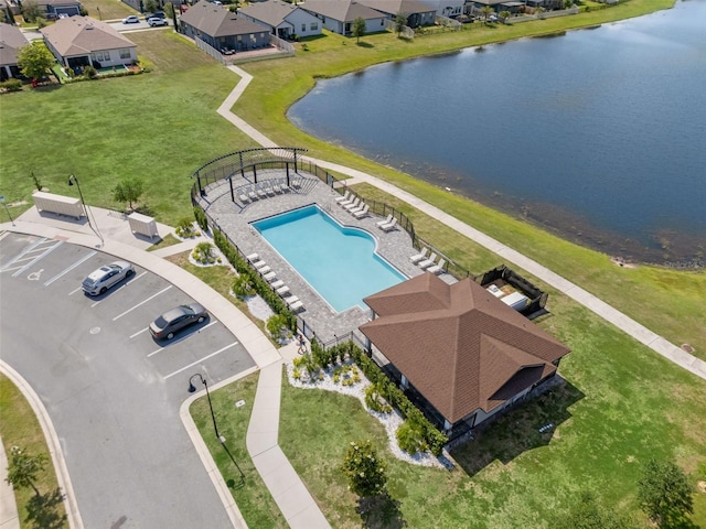 1896 Napoli Dr, Saint Cloud, FL 34771 - aerial perspective of suburban area featuring a large body of water and a pool area