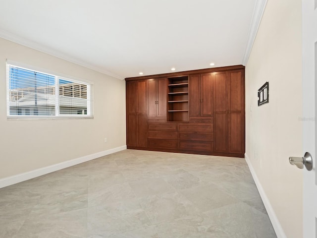 6300 Midnight Pass Rd Unit 5, Sarasota, FL 34242 - unfurnished bedroom with crown molding, baseboards, and recessed lighting