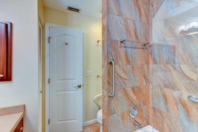 8402 13th Ave NW, Bradenton, FL 34209 - bathroom with vanity, shower / bath combination, and toilet
