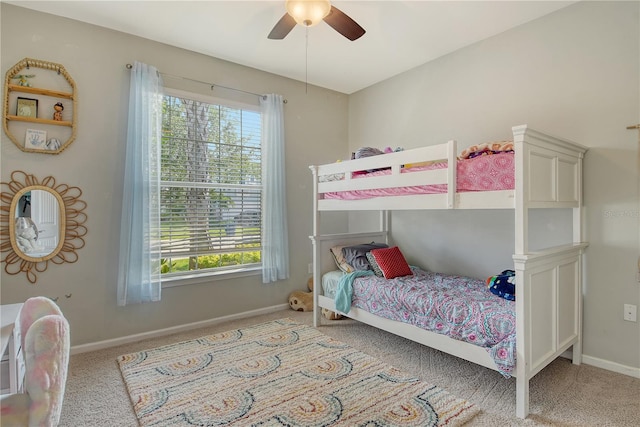 11502 Golden Bay Pl, Bradenton, FL 34211 - bedroom featuring carpet flooring, multiple windows, baseboards, and a ceiling fan