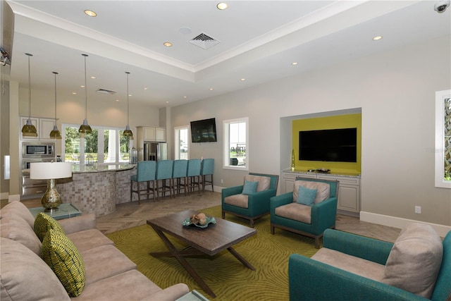 11502 Golden Bay Pl, Bradenton, FL 34211 - living area featuring recessed lighting, healthy amount of natural light, and baseboards