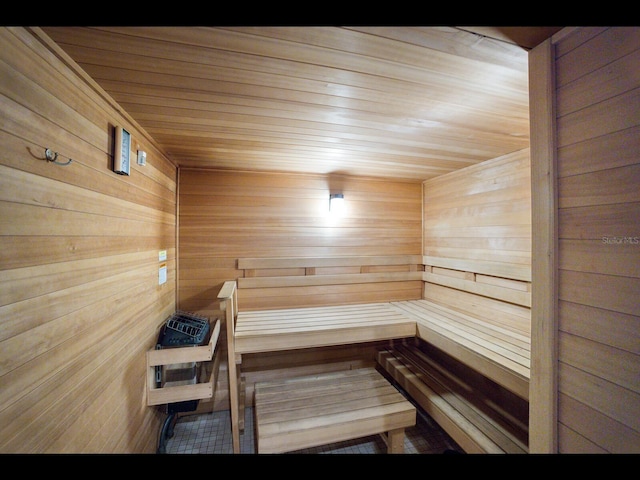 2045 Gulf Of Mexico Dr Unit M1-505, Longboat Key, FL 34228 - sauna / steam room featuring wooden ceiling and wood walls