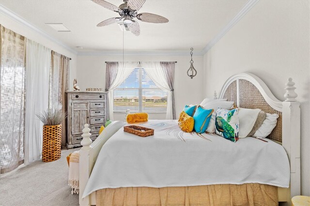 12230 Amica Loop, Venice, FL 34293 - carpeted bedroom with ornamental molding and a ceiling fan