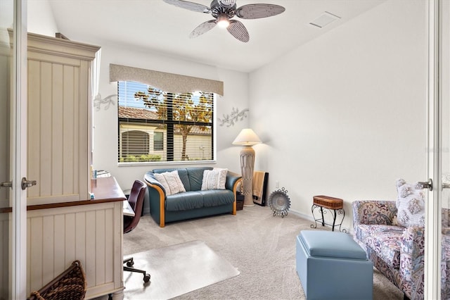 12230 Amica Loop, Venice, FL 34293 - carpeted home office featuring a ceiling fan and baseboards