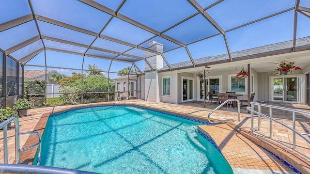 4308 Kingston Loop, Sarasota, FL 34238 - outdoor pool with a patio area and a ceiling fan