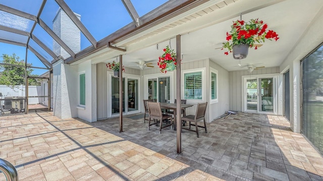 4308 Kingston Loop, Sarasota, FL 34238 - sunroom with a ceiling fan and outdoor dining space