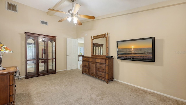 4308 Kingston Loop, Sarasota, FL 34238 - bedroom featuring light carpet, baseboards, and beam ceiling
