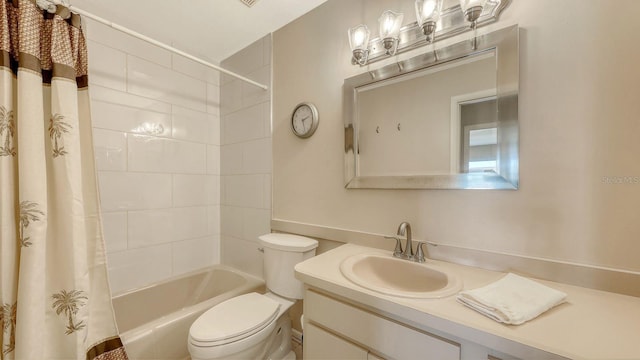4308 Kingston Loop, Sarasota, FL 34238 - full bathroom with toilet, vanity, and shower / bathtub combination with curtain