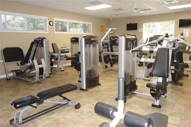 4204 Overture Cir # 4204, Bradenton, FL 34209 - gym with a paneled ceiling and baseboards