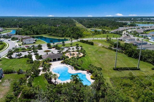 4739 Reisswood Loop, Palmetto, FL 34221 - aerial view of a pool and a large body of water