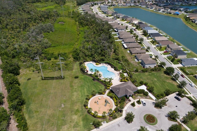 4739 Reisswood Loop, Palmetto, FL 34221 - aerial overview of property's location featuring a nearby body of water, a pool, and nearby suburban area