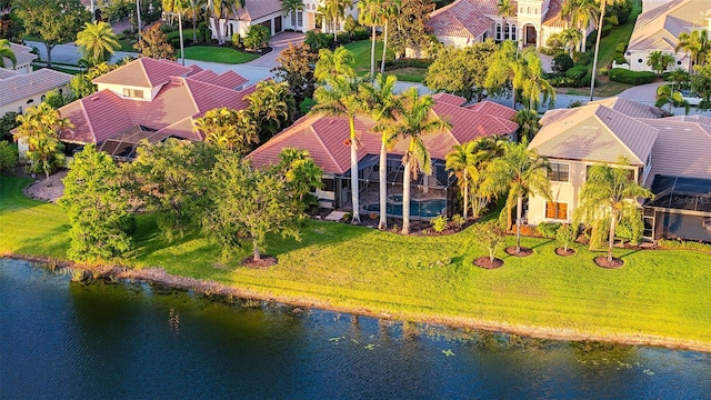 6914 Dominion Ln, Lakewood Ranch, FL 34202 - aerial perspective of suburban area with a large body of water