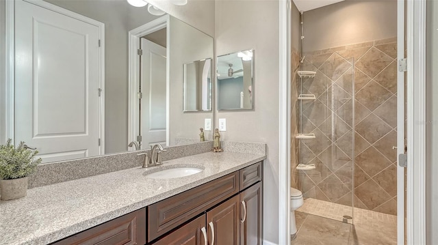 11603 Bluebird Pl, Lakewood Ranch, FL 34211 - full bathroom with vanity, a shower stall, and toilet