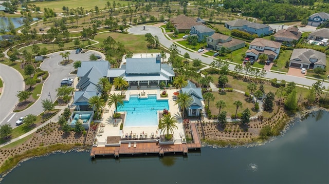 11603 Bluebird Pl, Lakewood Ranch, FL 34211 - aerial view of property and surrounding area with a pool area and a large body of water