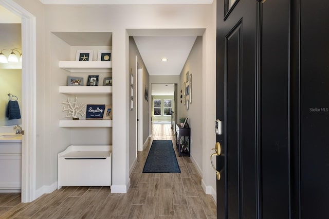 11411 Spring Gate Trl, Bradenton, FL 34211 - foyer entrance featuring baseboards and wood finish floors
